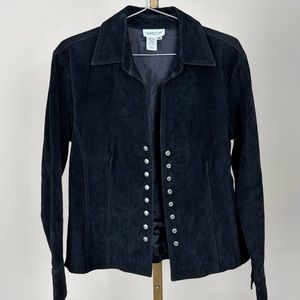 Black suede leather jacket